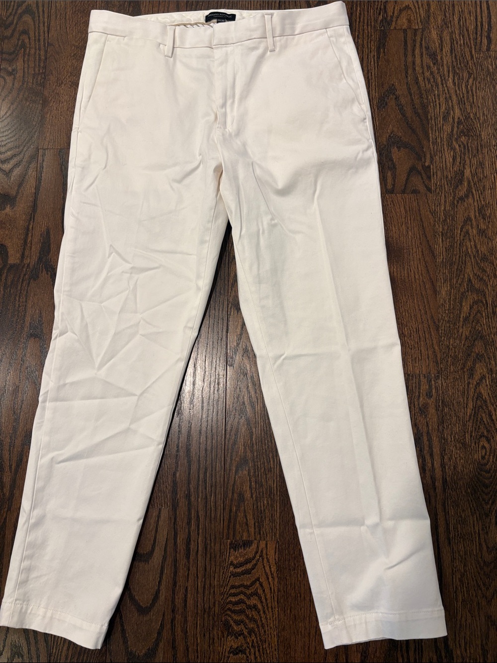 Banana Republic Men's Slim Straight Chino Pants in Off-White Size 34/30
